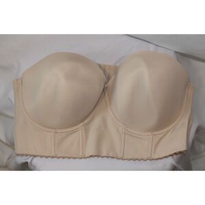 Strapless Nude long line bra 40DD 40E NWT